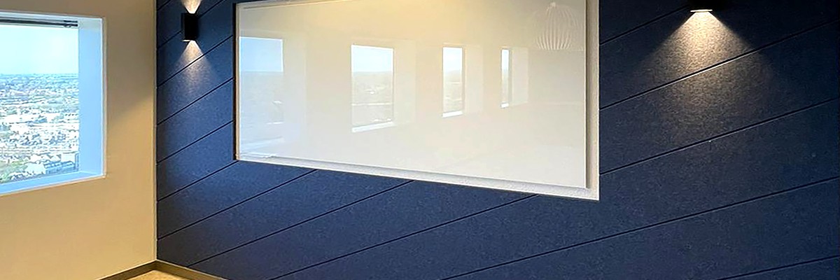 Whiteboard, PET-felt, Office, Soundproofing, Sustainability, Acoustic wall solution, Full-colour, Print, Film, Whiteboard film, Acoustics, Shapes, Patterns, 